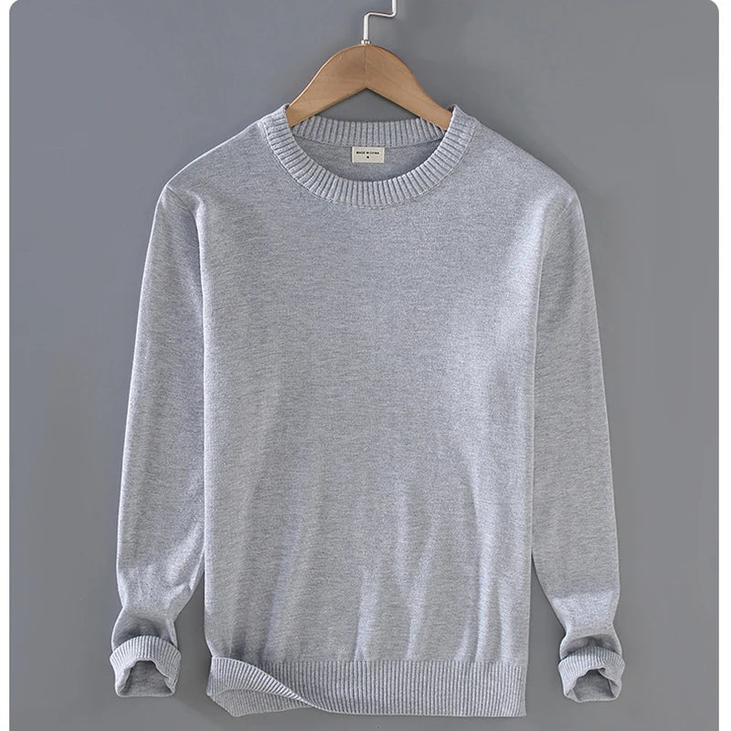 Caleb Men’s Sweater – Organic Cotton Pullover with Classic Crewneck