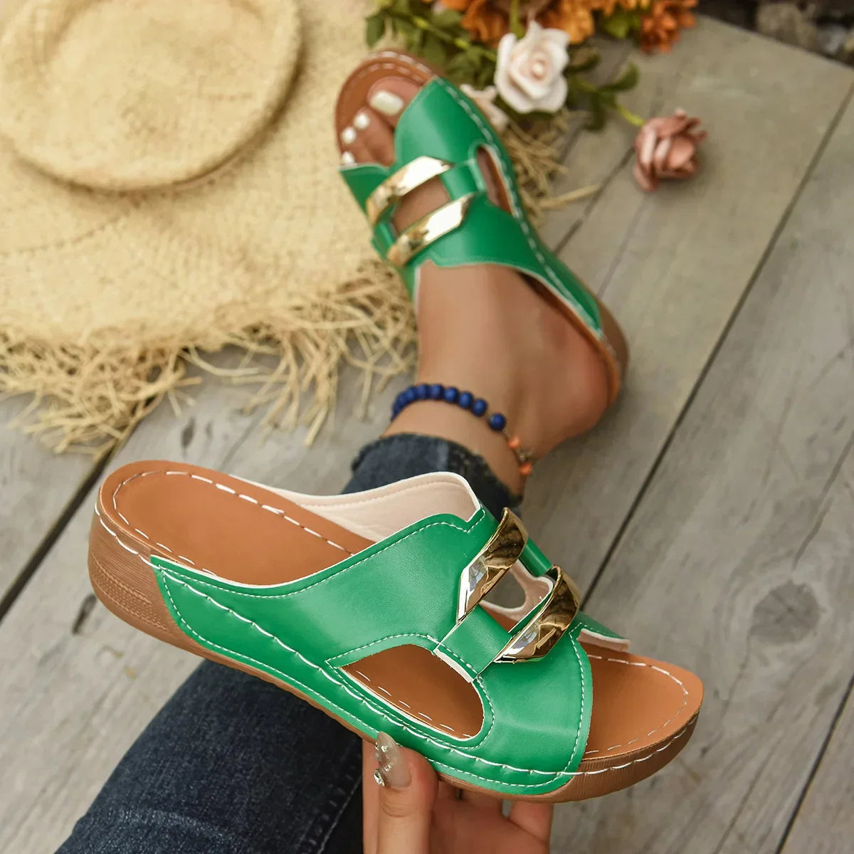 Adele Women’s Wedge Heel Sandals – Supportive Comfort with Summer Style