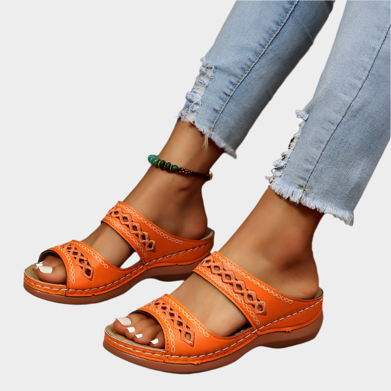 Ruby Women’s Slip-On Sandals – Breathable Cutout Design with Cushioned Support