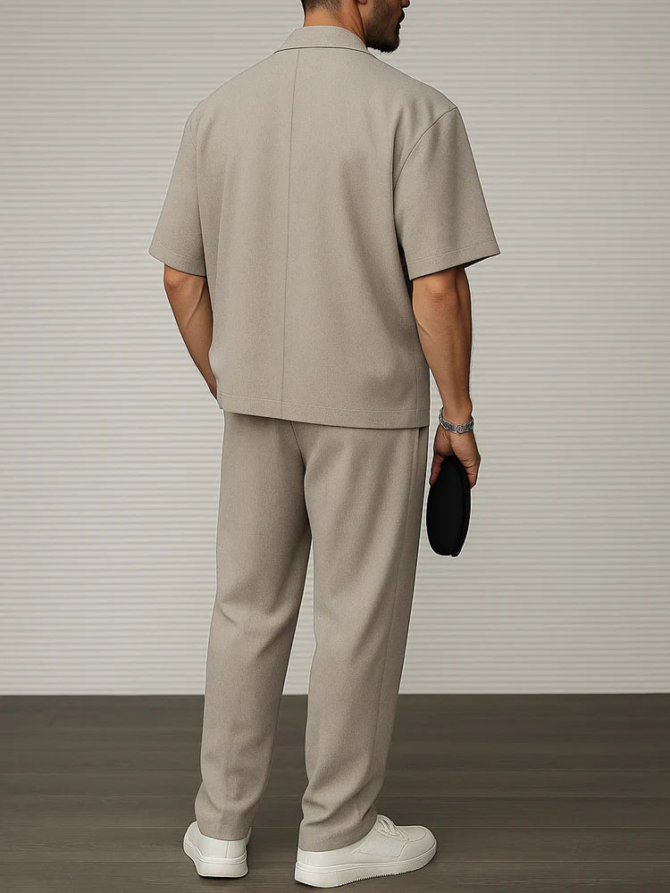 Xavier Men’s Lounge Set – Stretch Blazer & Pants with Adjustable Waist