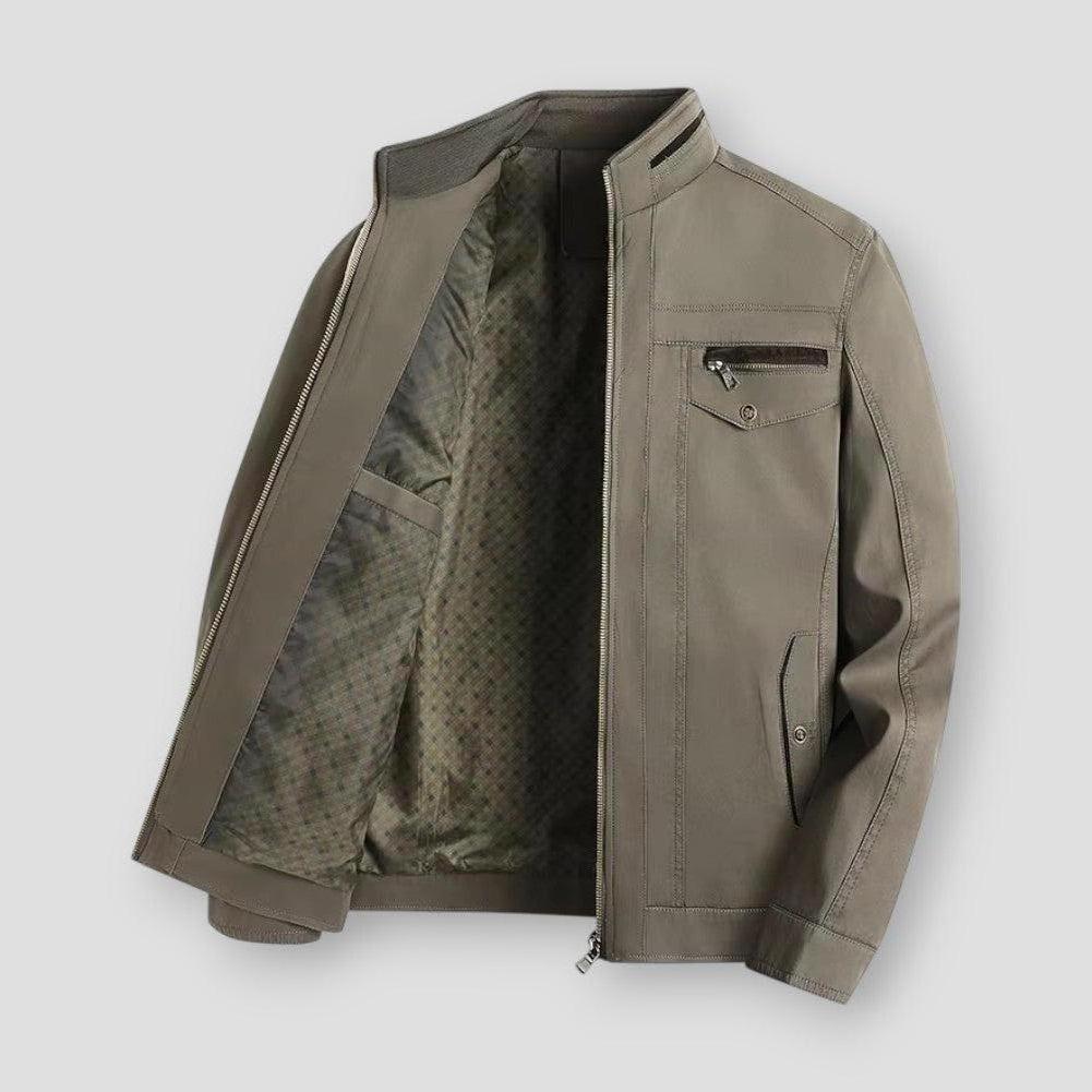 Calvin Stand Collar Men’s Jackets – Lightweight Polyester Casual Zip-Up Jacket