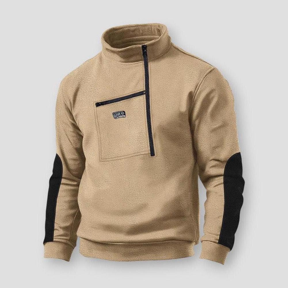 Rainier Half Zip Sweater – Fleece Pullover with Stand Collar & Utility Pocket