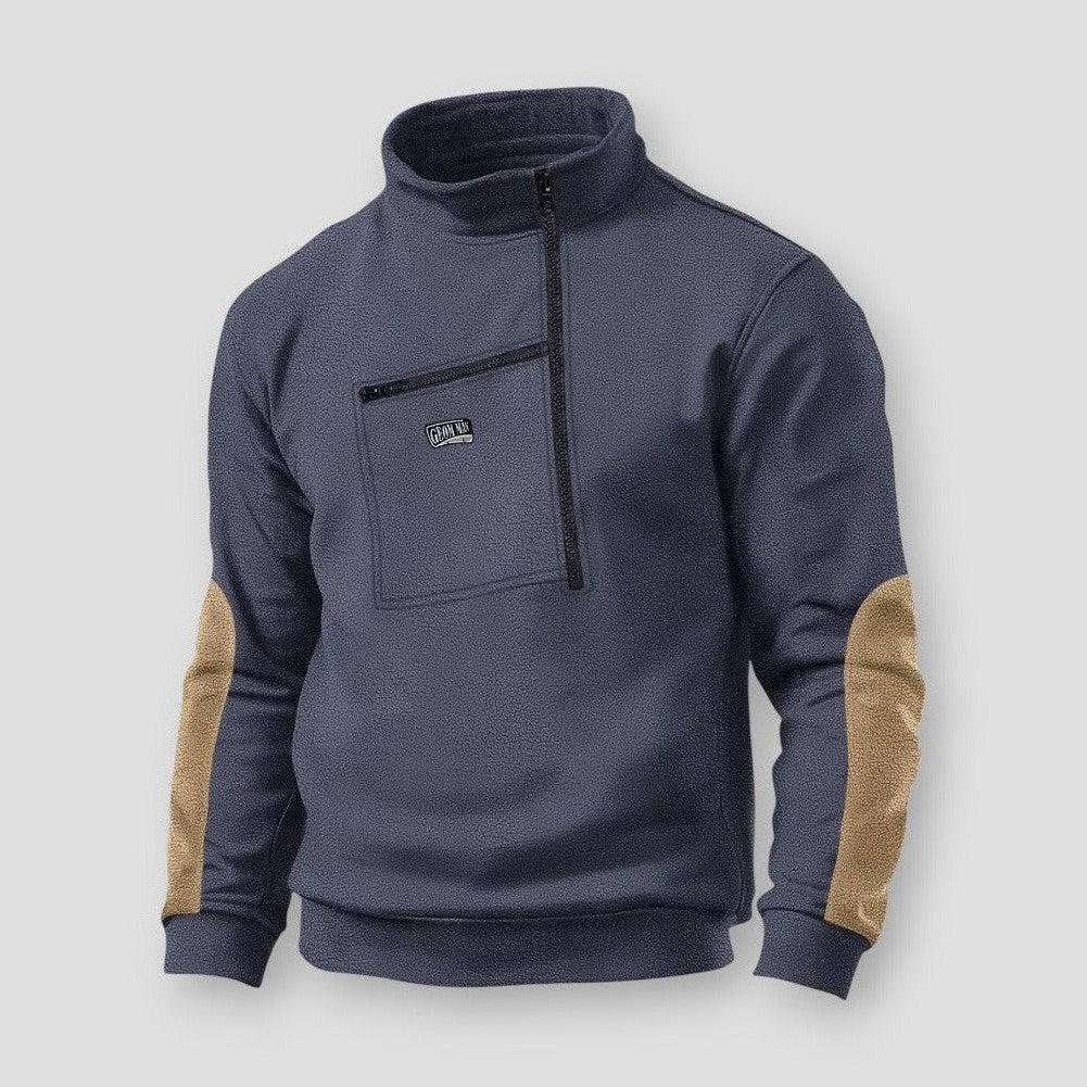 Rainier Half Zip Sweater – Fleece Pullover with Stand Collar & Utility Pocket