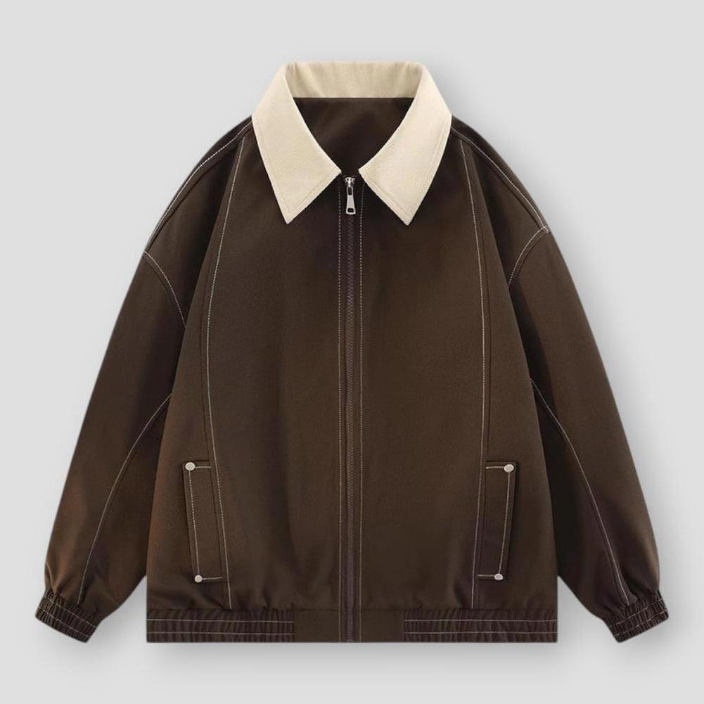 Morris Men’s Lightweight Jacket – Polyester Stand Collar with Full Zip for Spring and Autumn