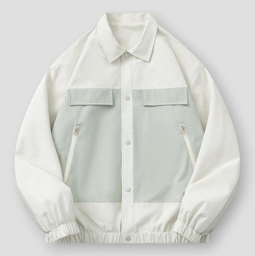 Harlan Men’s Oversized Jacket– Two-Tone Cotton Blend with Elastic Cuffs