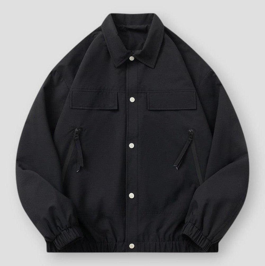 Harlan Men’s Oversized Jacket– Two-Tone Cotton Blend with Elastic Cuffs