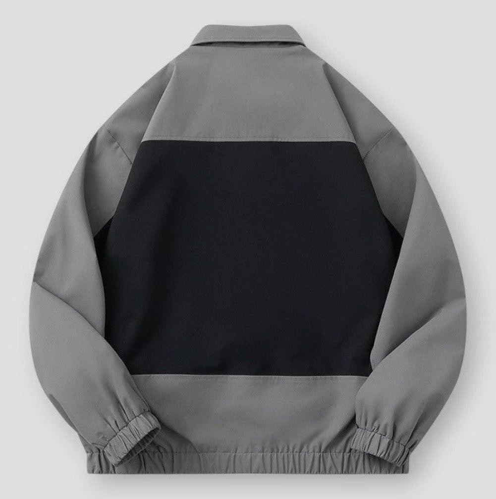 Harlan Men’s Oversized Jacket– Two-Tone Cotton Blend with Elastic Cuffs