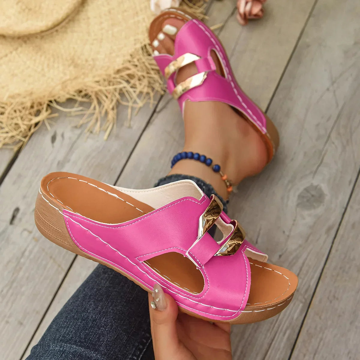 Adele Women’s Wedge Heel Sandals – Supportive Comfort with Summer Style