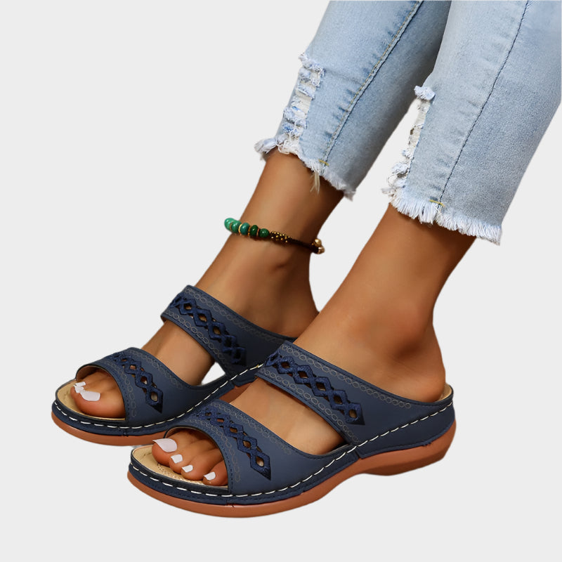 Ruby Women’s Slip-On Sandals – Breathable Cutout Design with Cushioned Support