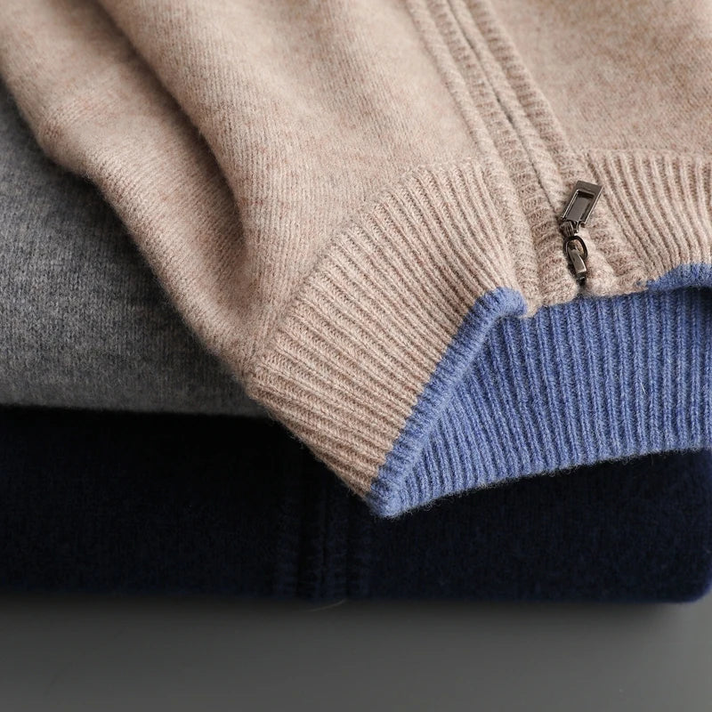 Hugo Cashmere Jacket – Men’s Knit Zip-Up in Pure Cashmere