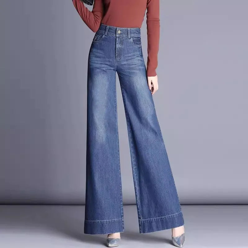 Ayah Women’s Flared Jeans – High-Waist Denim with Bootcut Wide Leg