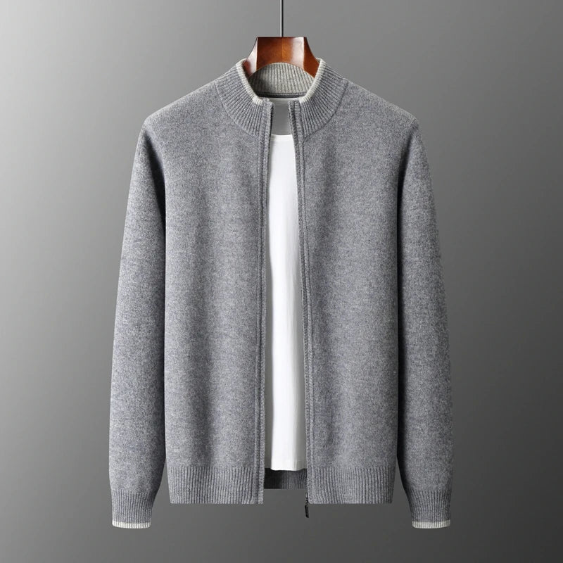 Hugo Cashmere Jacket – Men’s Knit Zip-Up in Pure Cashmere