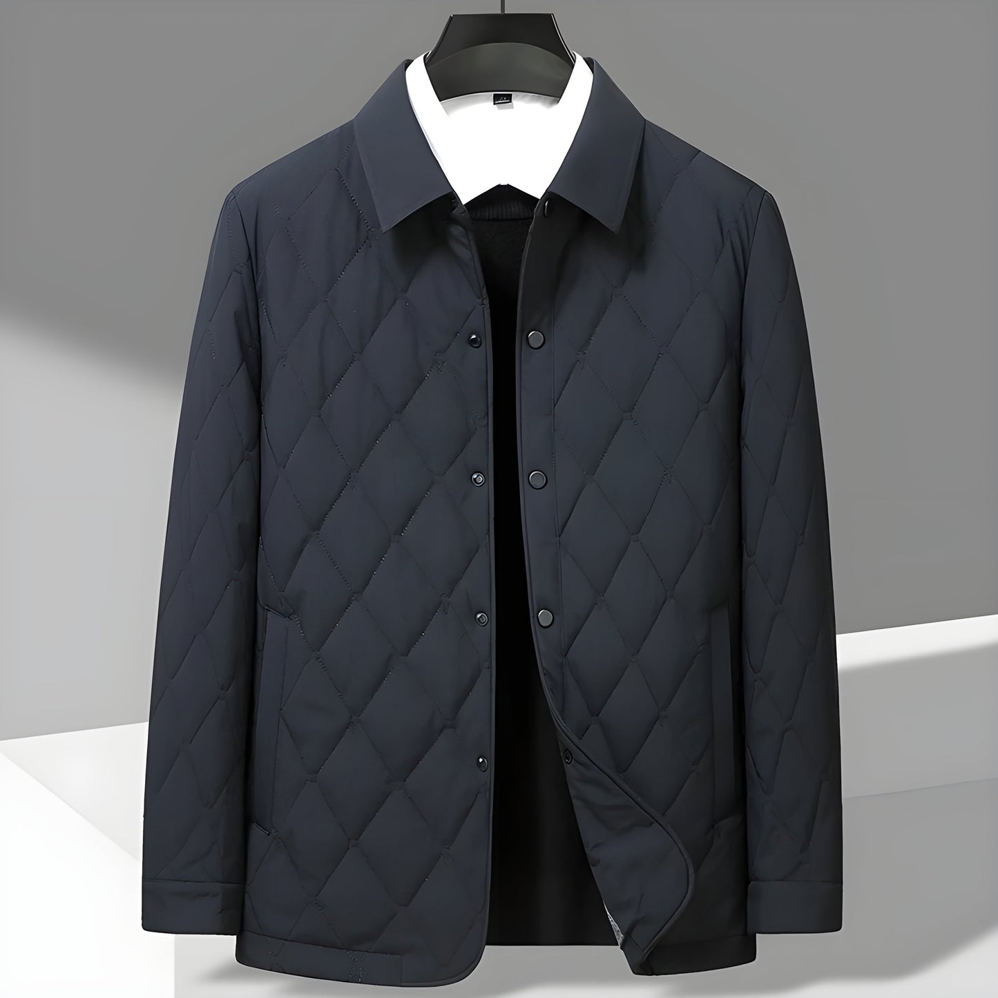 Dawson Men’s Quilted Winter Jacket – Cotton Lined Diamond Stitch for Everyday Wear
