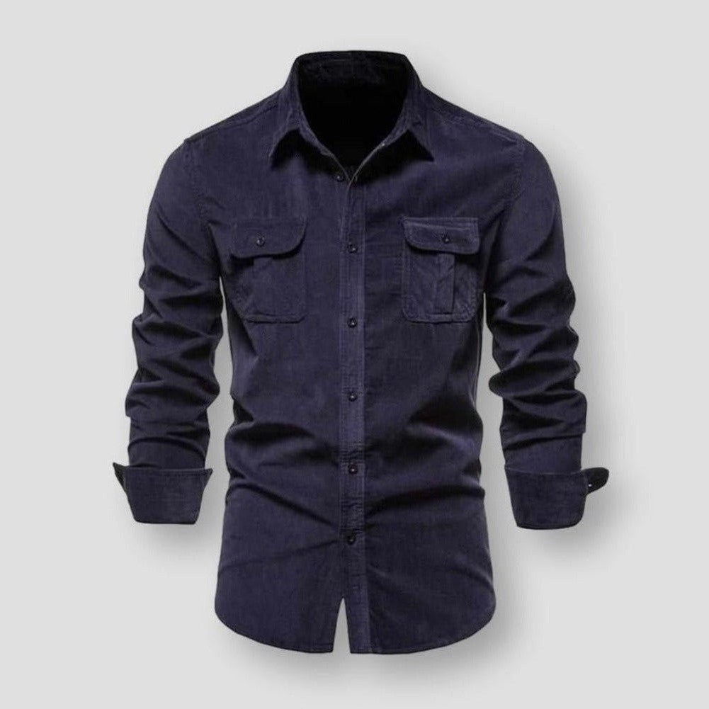 Marcial Men’s Corduroy Shirt – Warm Cotton Overshirt with Classic Button Down