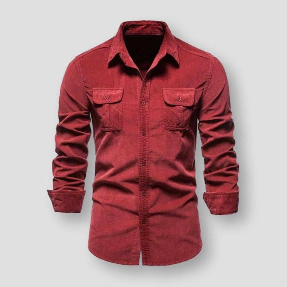 Marcial Men’s Corduroy Shirt – Warm Cotton Overshirt with Classic Button Down