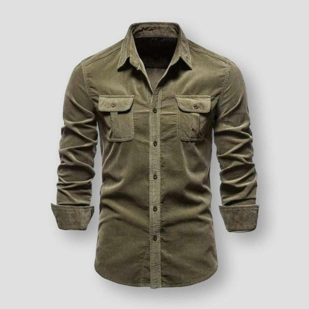 Marcial Men’s Corduroy Shirt – Warm Cotton Overshirt with Classic Button Down