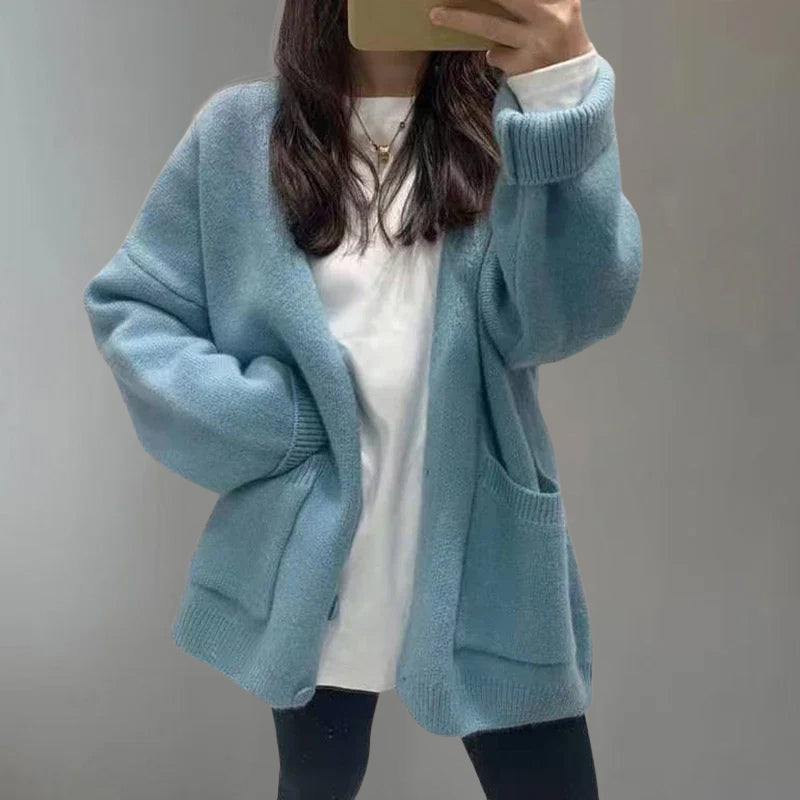 Adelaide Cotton Women’s Cardigan – V-Neck Button Front & Relaxed Fit