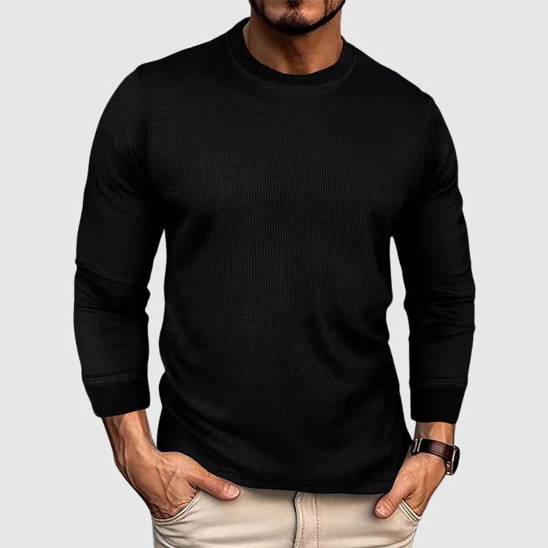 Rowan Men's Knit Sweater – Classic Round-Neck Sweater for Autumn & Winter Comfort