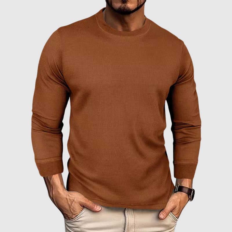 Rowan Men's Knit Sweater – Classic Round-Neck Sweater for Autumn & Winter Comfort