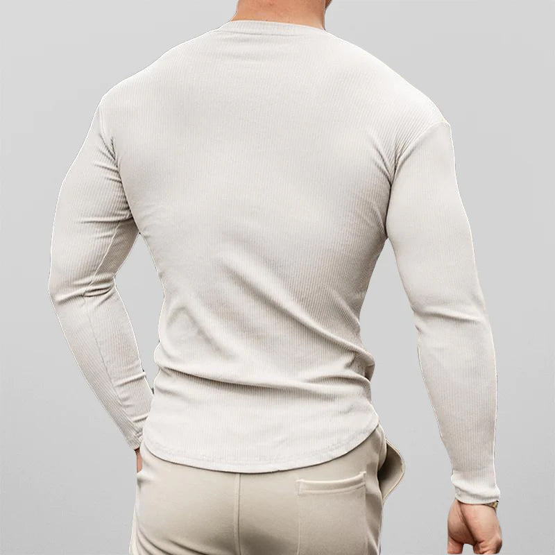Raphael Men’s Long Sleeve Shirt – Premium Cotton Twill with Athletic Fit & Scissor Collar