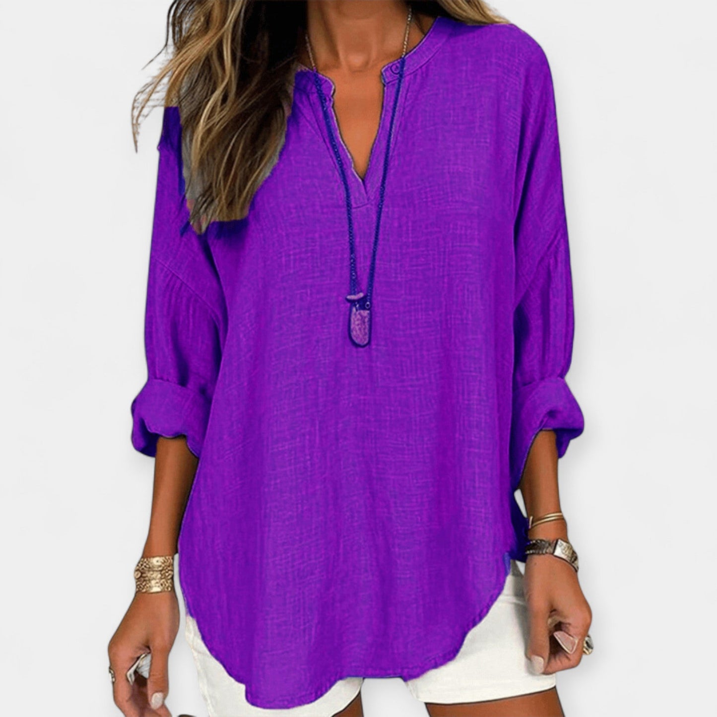 Sophia Women’s Linen Blouse – Lightweight Cotton Relaxed Fit Top for Summer