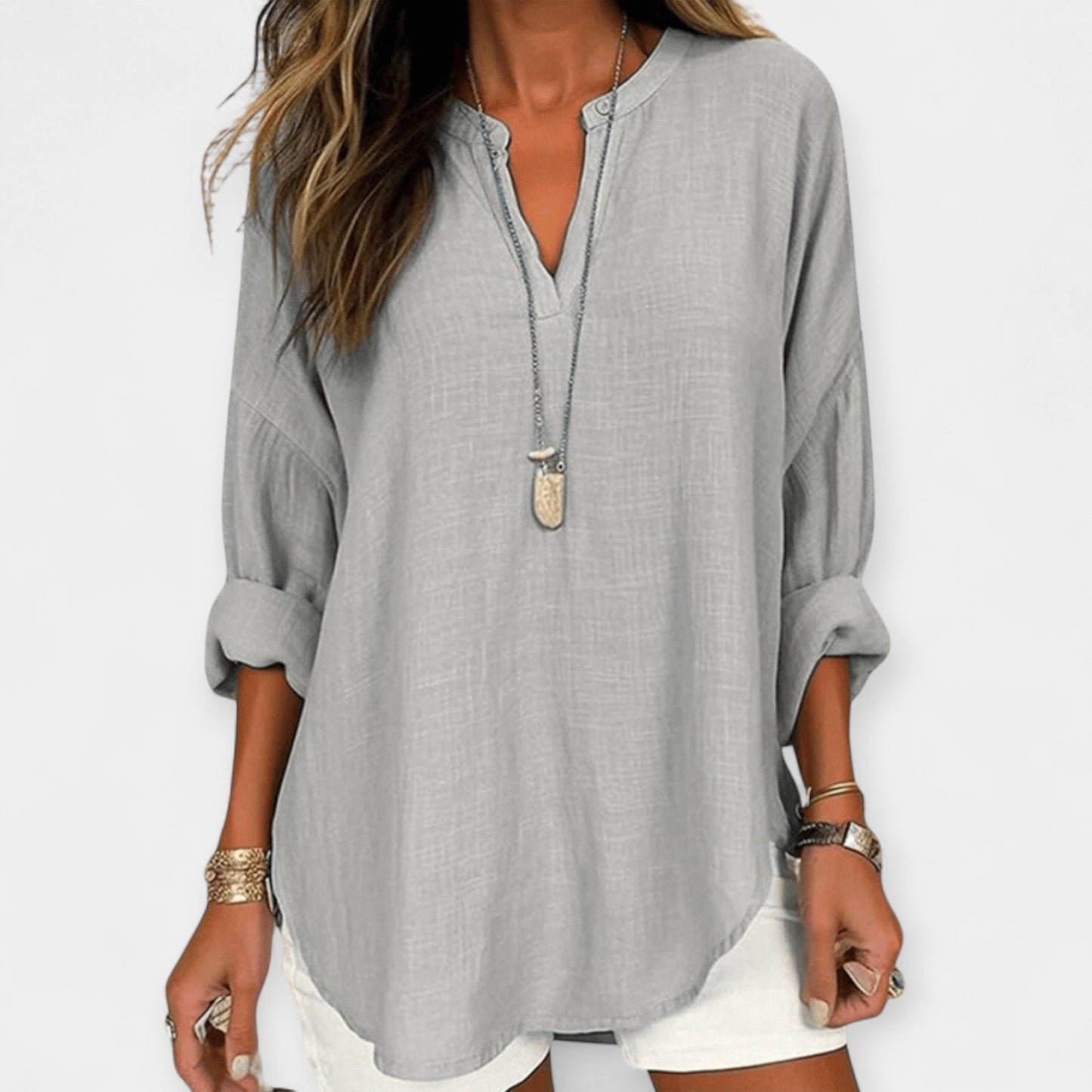 Sophia Women’s Linen Blouse – Lightweight Cotton Relaxed Fit Top for Summer