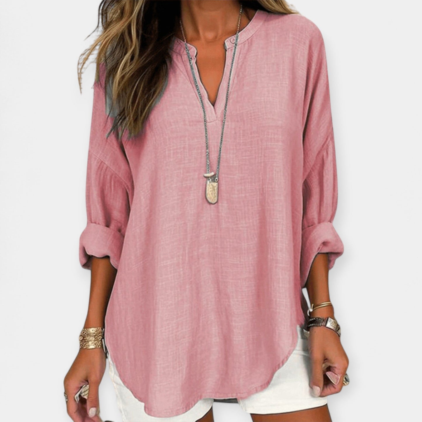 Sophia Women’s Linen Blouse – Lightweight Cotton Relaxed Fit Top for Summer