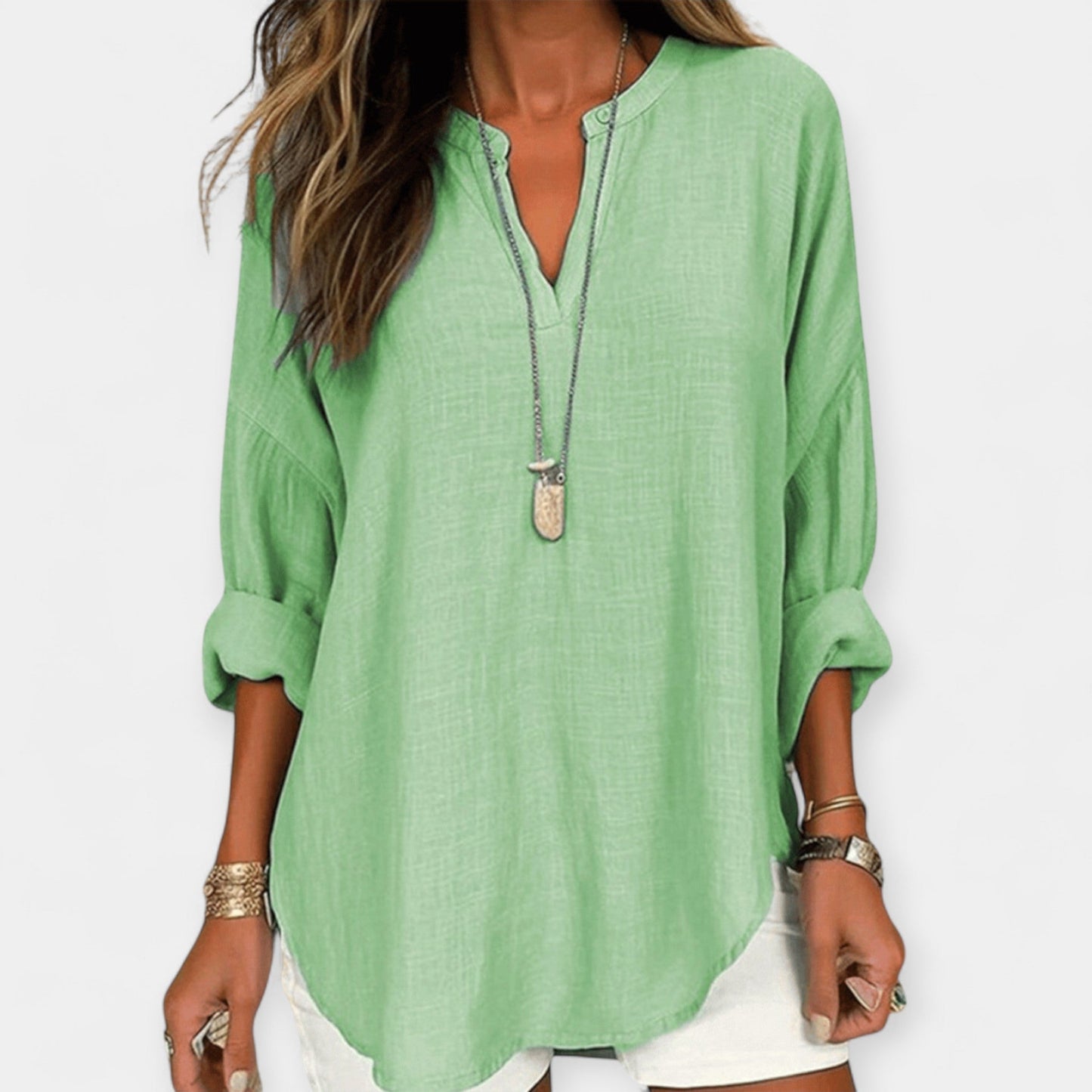 Sophia Women’s Linen Blouse – Lightweight Cotton Relaxed Fit Top for Summer