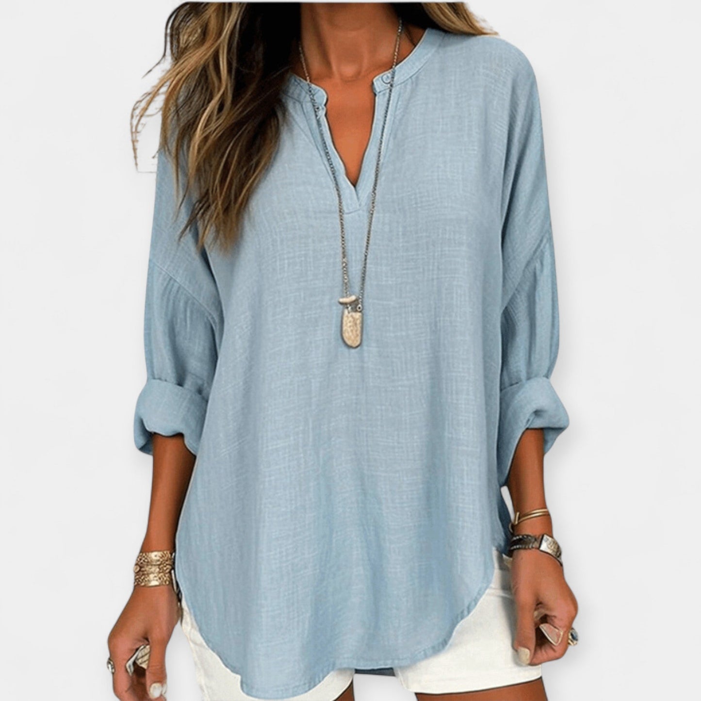 Sophia Women’s Linen Blouse – Lightweight Cotton Relaxed Fit Top for Summer