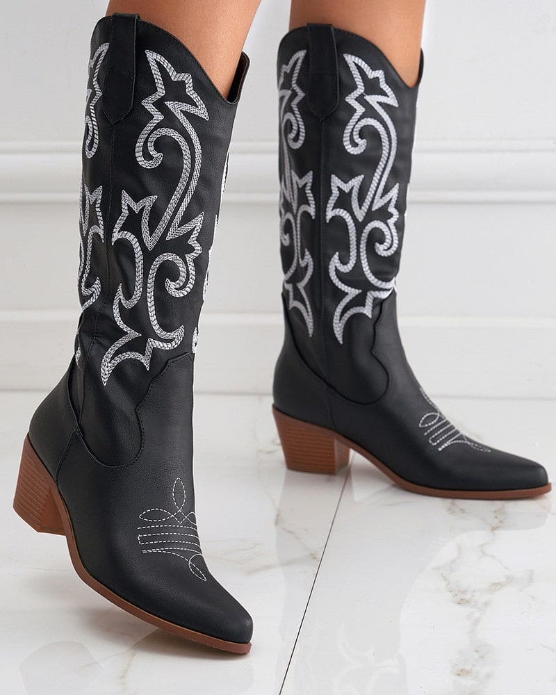 Elegant Western Embroidered Olympeia Boots for Women