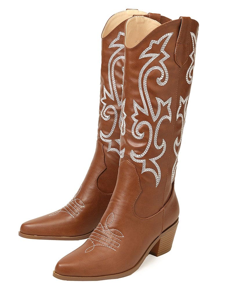 Elegant Western Embroidered Olympeia Boots for Women