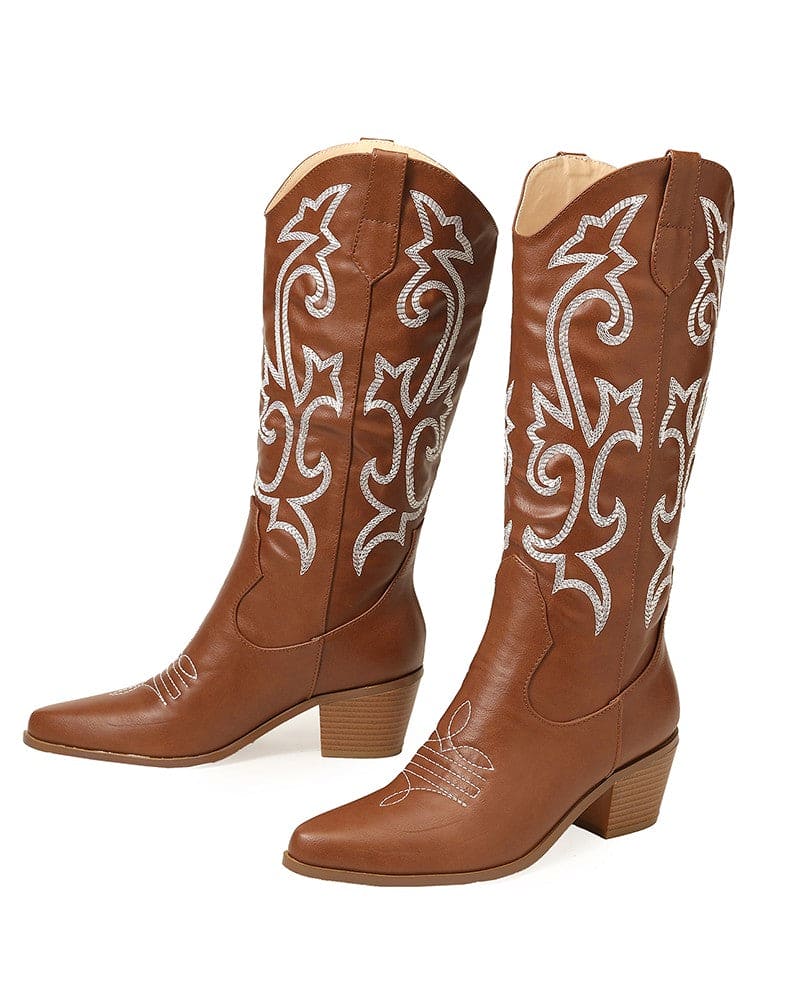 Elegant Western Embroidered Olympeia Boots for Women