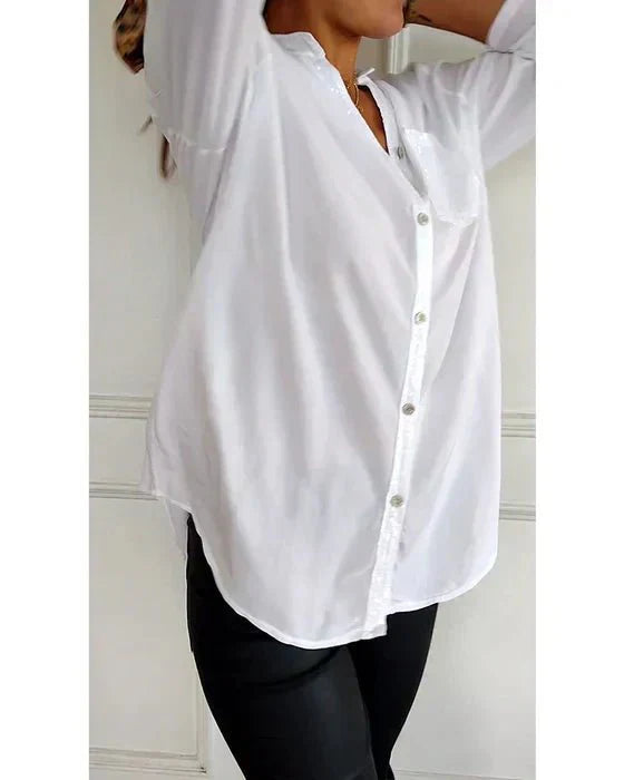 Beatrice Women's Sequin Blouse – Cotton with Relaxed Chic Fit