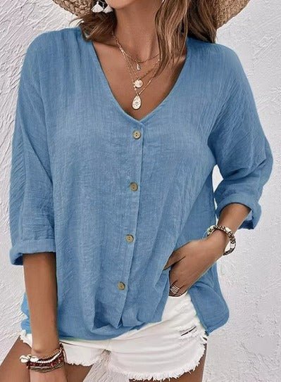 Alina Breezy Linen Blouse – Lightweight Cotton-Linen with Relaxed Fit
