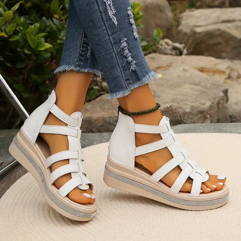 Safia Women’s Wedge Sandals – Elegant Slip-On Design with Comfortable Lift