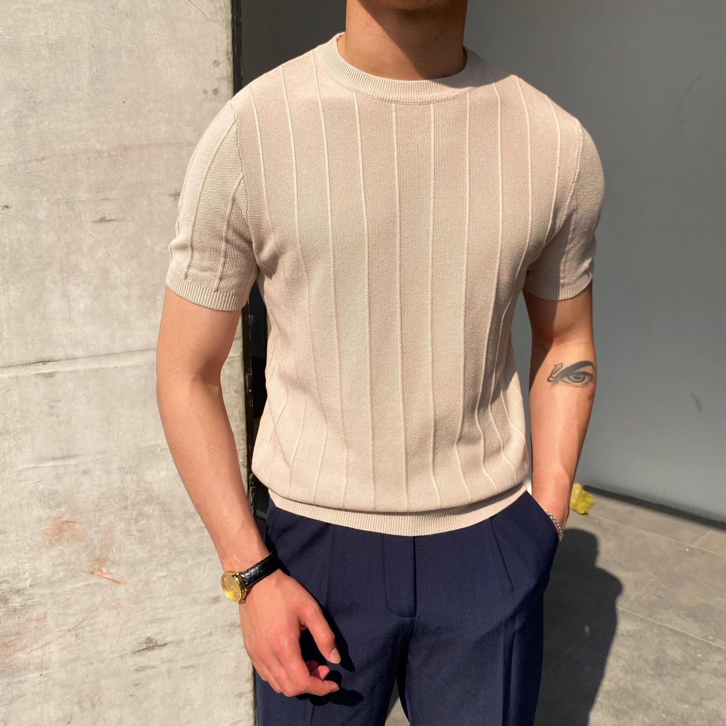 Hugo Ribbed Short Sleeve Shirt – Soft Cotton with Tailored Fit