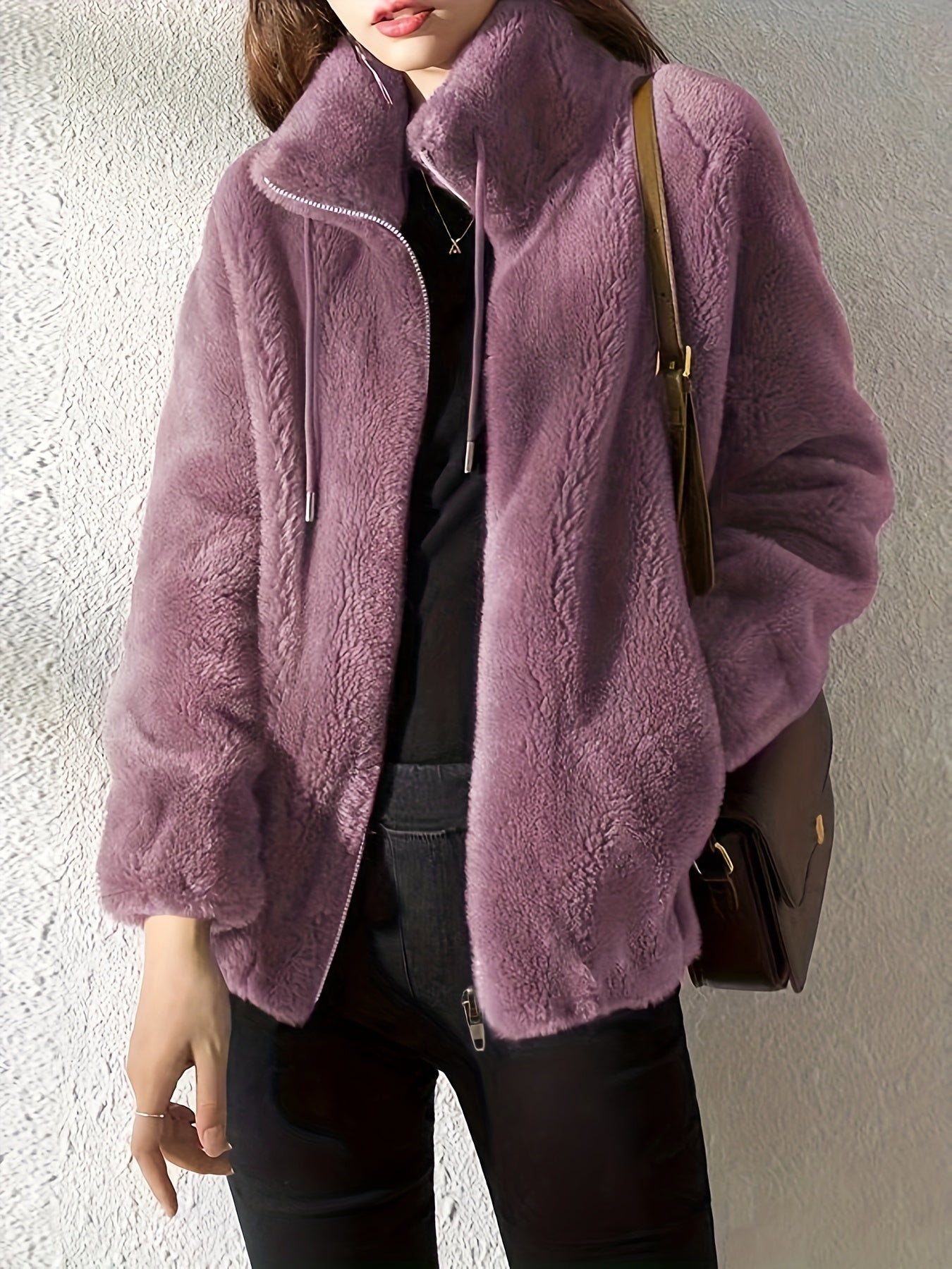 Sienna Zip Fleece Jacket – Women’s Lightweight Jacket with High Neck & Plush Texture
