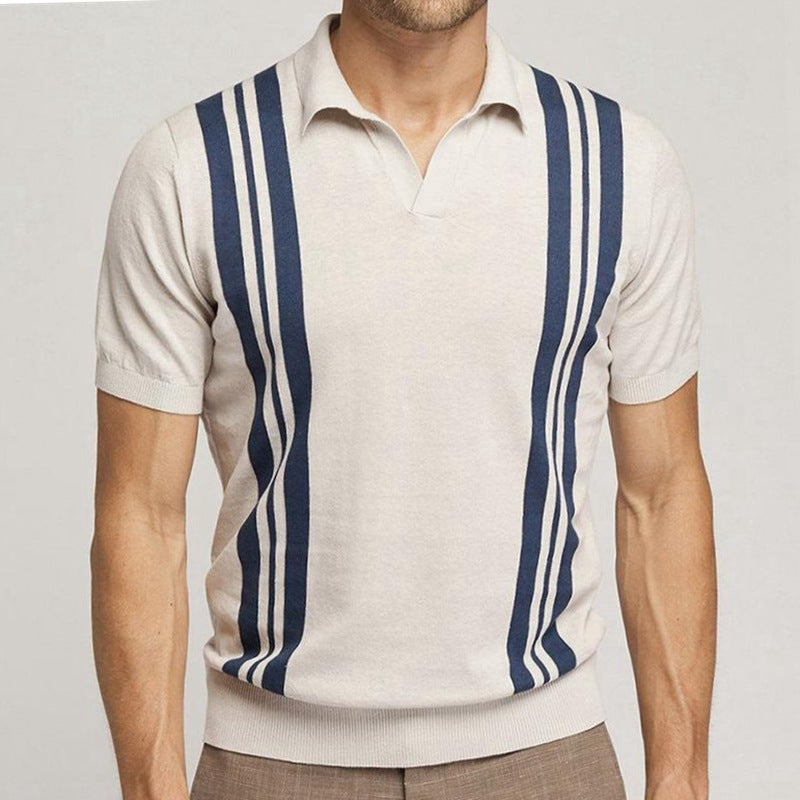 Sebastian Men’s Striped Polo Shirt – Soft Cotton Short Sleeve