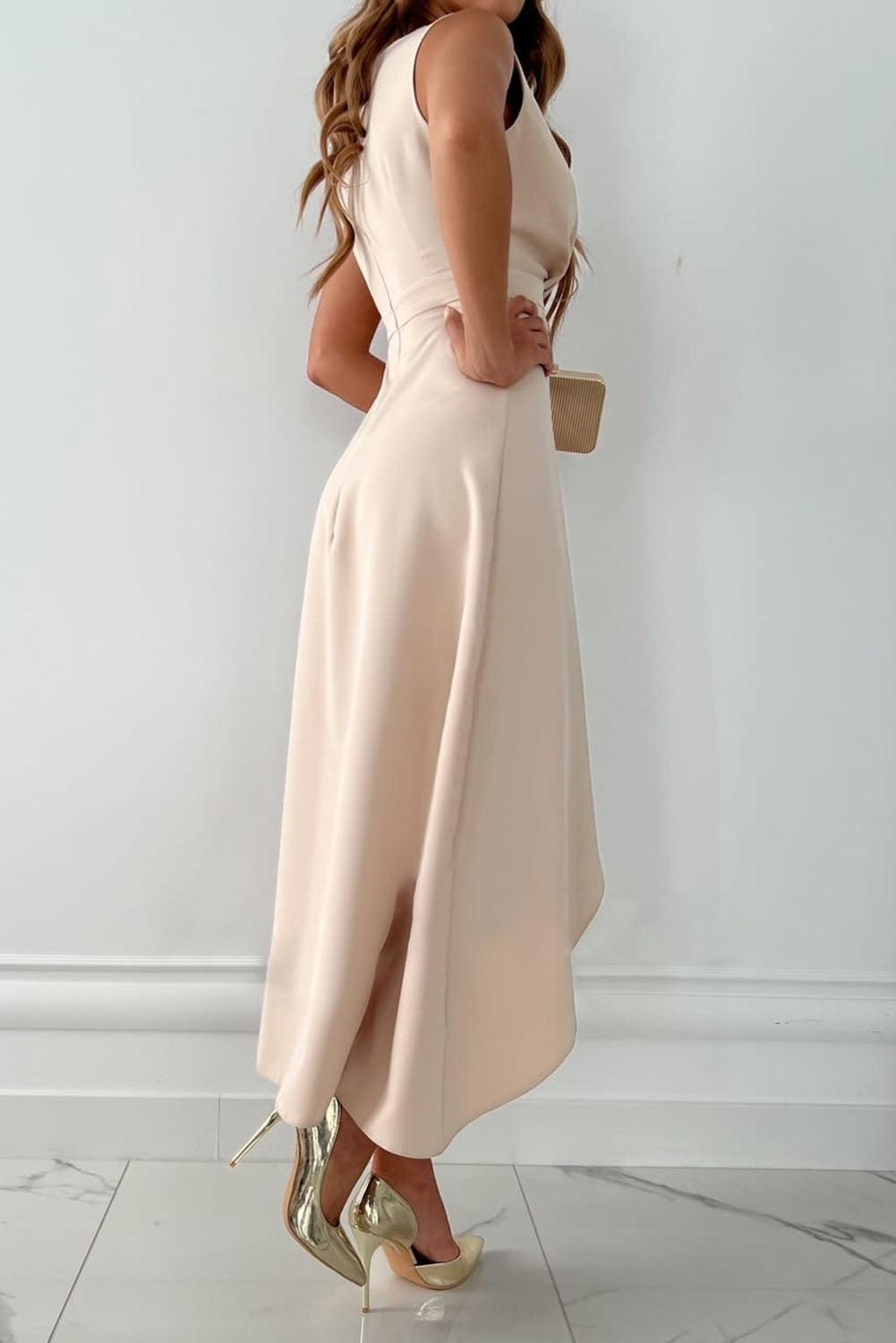 Delilah Wrap Midi Dress – Soft Fabric with Flattering V-Neck & Feminine Fit