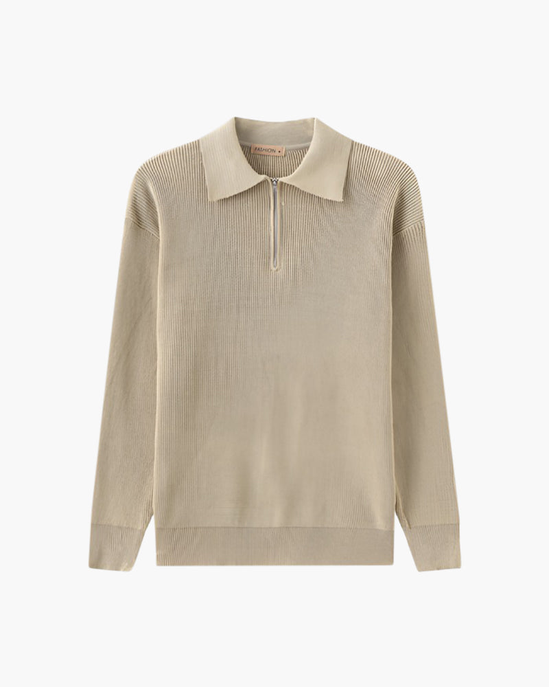 Brandon Half Zip Sweater – Soft Knit Turn-Down Collar Pullover for Versatile Layering