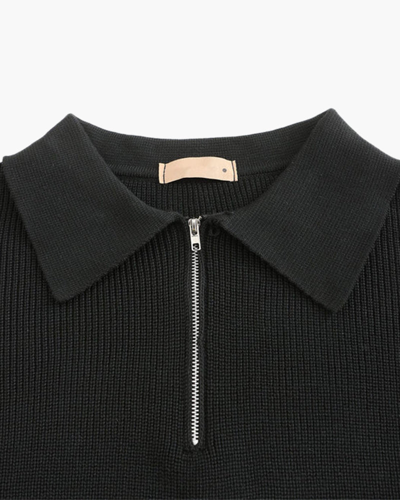 Brandon Half Zip Sweater – Soft Knit Turn-Down Collar Pullover for Versatile Layering
