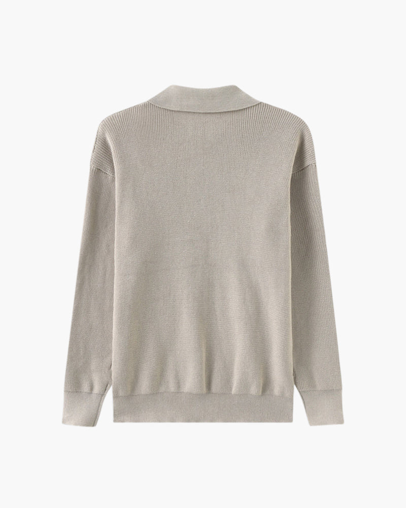 Brandon Half Zip Sweater – Soft Knit Turn-Down Collar Pullover for Versatile Layering