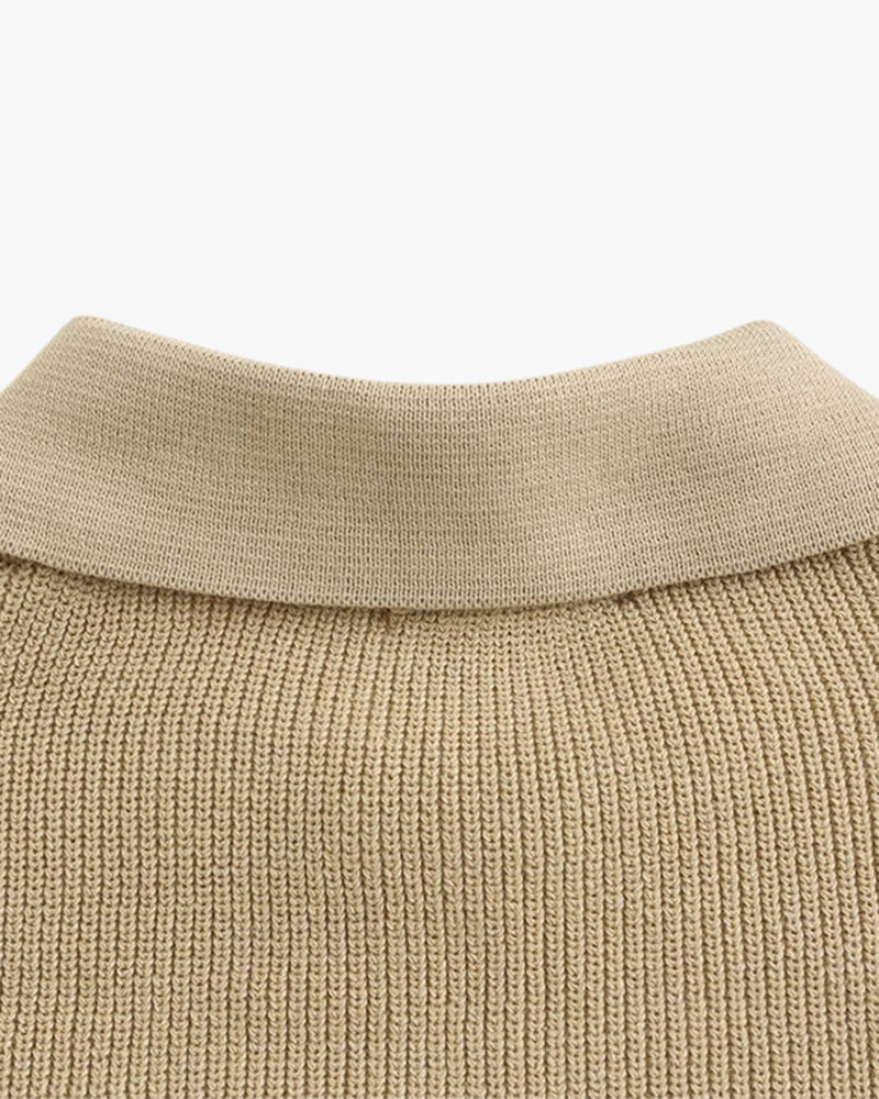 Brandon Half Zip Sweater – Soft Knit Turn-Down Collar Pullover for Versatile Layering