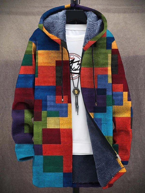 Elodie Men's Knit Jacket – Art-Inspired Print with Relaxed Fit for Casual Layering
