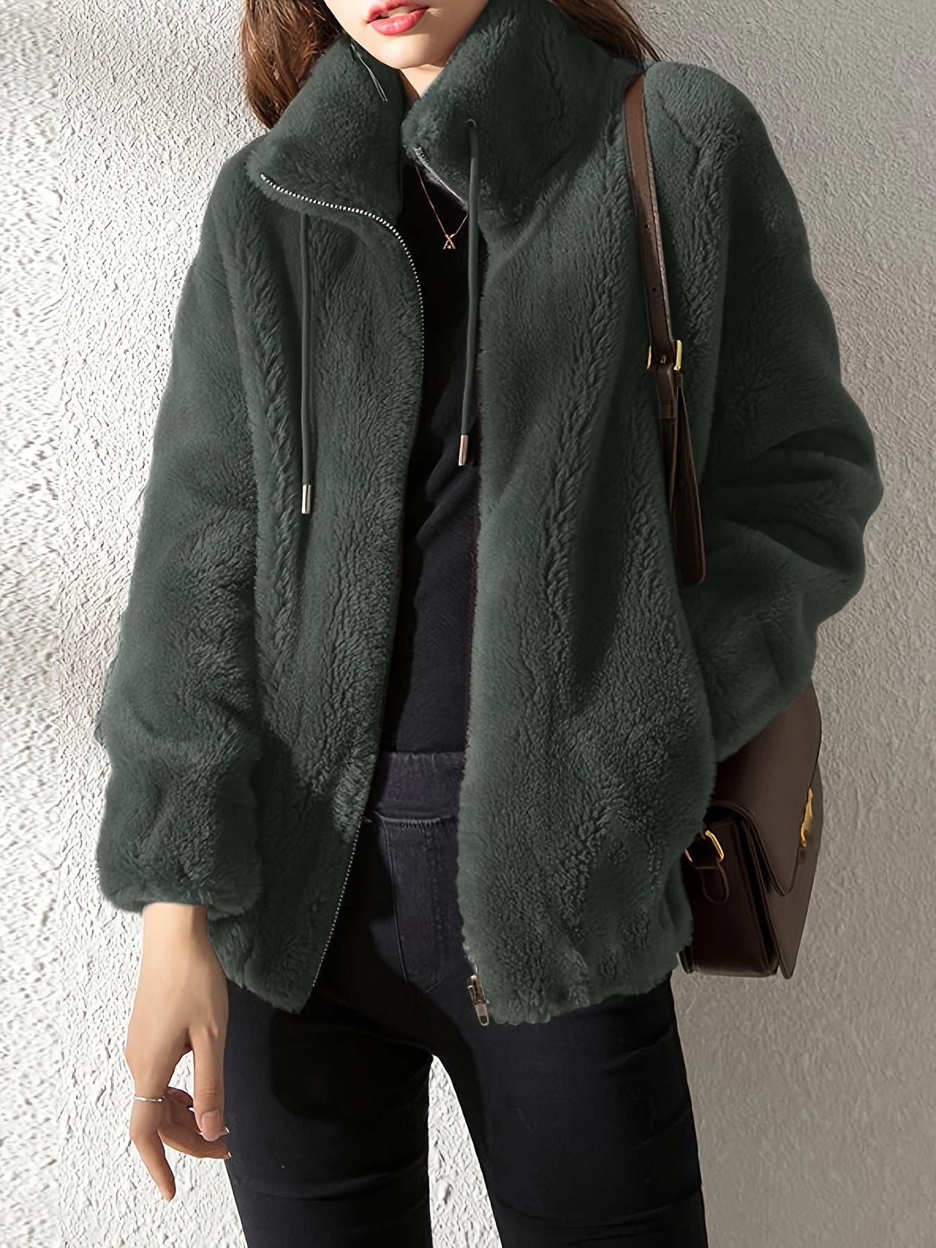 Sienna Zip Fleece Jacket – Women’s Lightweight Jacket with High Neck & Plush Texture