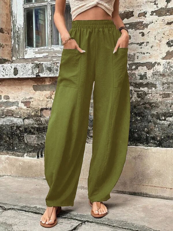 Zaira Women’s Wide-Leg Pants – Lightweight Fabric with Deep Pockets & Relaxed Fit