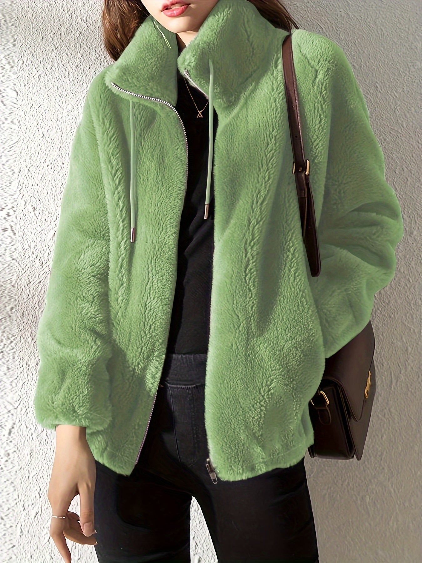 Sienna Zip Fleece Jacket – Women’s Lightweight Jacket with High Neck & Plush Texture