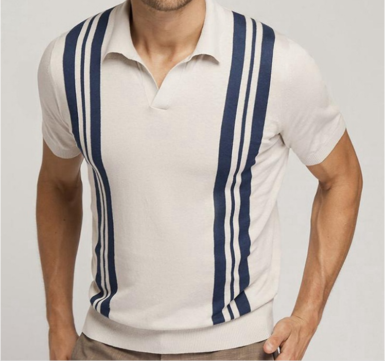 Sebastian Men’s Striped Polo Shirt – Soft Cotton Short Sleeve
