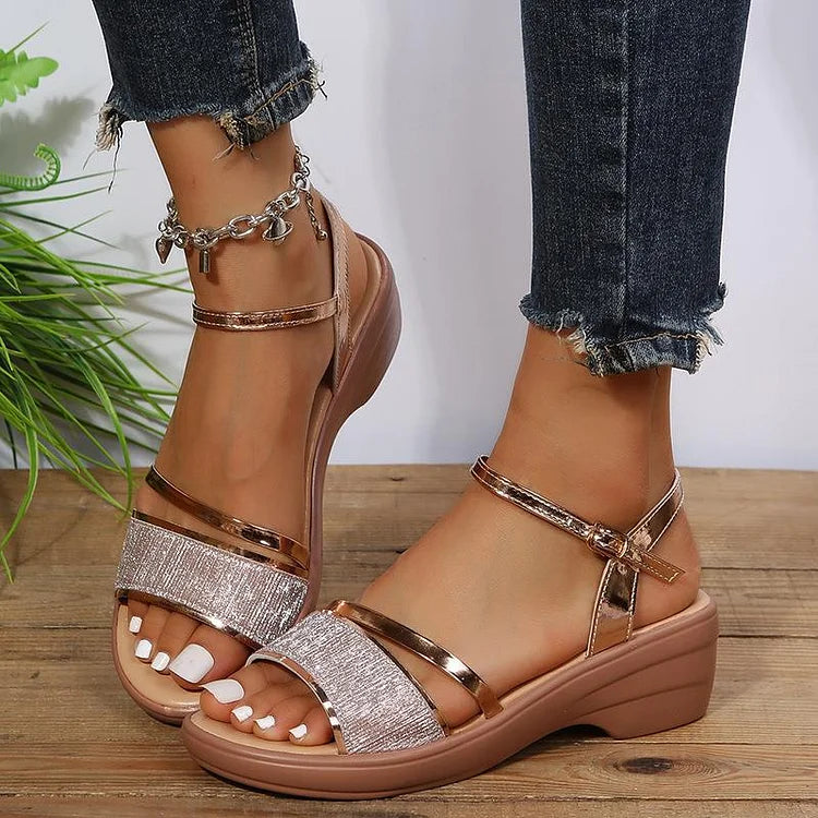 Jenia Women’s Wedge Sandals – Cushioned Platform with Chic Minimalist Style