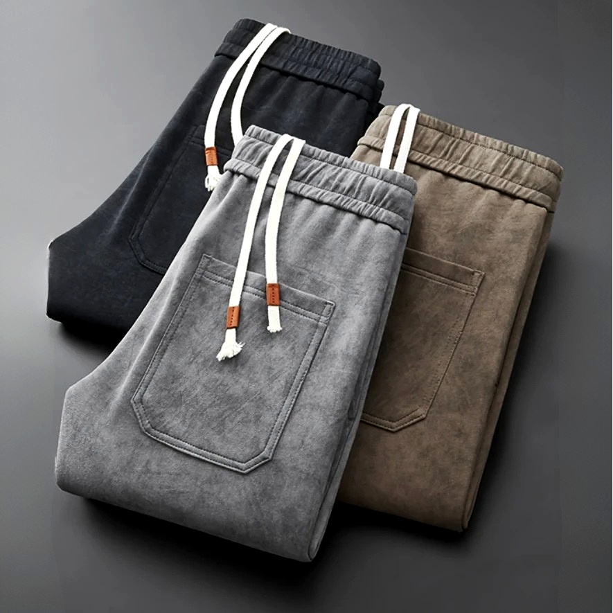 Tyron Men’s Straight Leg Sweatpants – Cotton Blend with Tonal Concrete Pattern